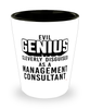 Funny Management Consultant Shot Glass Evil Genius Cleverly Disguised As A Management Consultant