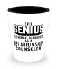 Funny Relationship Counselor Shot Glass Evil Genius Cleverly Disguised As A Relationship Counselor