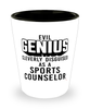 Funny Sports Counselor Shot Glass Evil Genius Cleverly Disguised As A Sports Counselor
