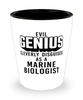 Funny Marine Biologist Shot Glass Evil Genius Cleverly Disguised As A Marine Biologist