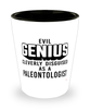 Funny Paleontologist Shot Glass Evil Genius Cleverly Disguised As A Paleontologist