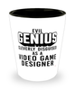 Funny Video Game Designer Shot Glass Evil Genius Cleverly Disguised As A Video Game Designer