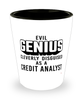 Funny Credit Analyst Shot Glass Evil Genius Cleverly Disguised As A Credit Analyst