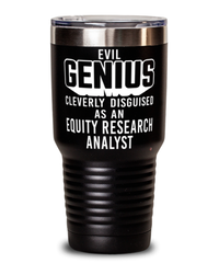 Funny Financial Analyst Tumbler Evil Genius Cleverly Disguised As A Financial Analyst 30oz Stainless Steel Black