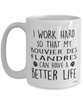 Funny Bouvier Des Flandres Dog Mug I Work Hard So That My Bouvier Des Flandres Can Have A Better Life Coffee Cup 15oz White