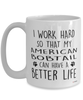 Funny American Bobtail Cat Mug I Work Hard So That My American Bobtail Can Have A Better Life Coffee Cup 15oz White