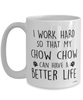 Funny Chow Chow Mug I Work Hard So That My Chow Chow Can Have A Better Life Coffee Cup 15oz White