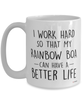 Funny Rainbow Boa Mug I Work Hard So That My Rainbow Boa Can Have A Better Life Coffee Cup 15oz White