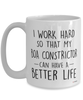 Funny Boa Constrictor Mug I Work Hard So That My Boa Constrictor Can Have A Better Life Coffee Cup 15oz White
