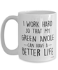 Funny Green Anole Mug I Work Hard So That My Green Anole Can Have A Better Life Coffee Cup 15oz White