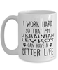 Funny Ukrainian Levkoy Cat Mug I Work Hard So That My Ukrainian Levkoy Can Have A Better Life Coffee Cup 15oz White