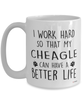 Funny Cheagle Dog Mug I Work Hard So That My Cheagle Can Have A Better Life Coffee Cup 15oz White