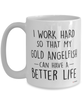 Funny Gold Angelfish Mug I Work Hard So That My Gold Angelfish Can Have A Better Life Coffee Cup 15oz White