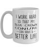 Funny Blue Crown Conure Mug I Work Hard So That My Blue Crown Conure Can Have A Better Life Coffee Cup 15oz White