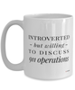 Funny 911 Operator Mug Introverted But Willing To Discuss 911 Operations Coffee Cup 15oz White