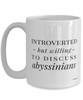 Funny Abyssinian Cat Mug Introverted But Willing To Discuss Abyssinians Coffee Cup 15oz White