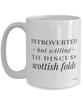 Funny Cat Mug Introverted But Willing To Discuss Scottish Folds Coffee Cup 15oz White