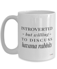 Funny Havana Rabbit Mug Introverted But Willing To Discuss Havana Rabbits Coffee Cup 15oz White