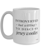 Funny Rabbit Mug Introverted But Willing To Discuss Jersey Woolies Coffee Cup 15oz White