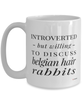 Funny Rabbit Mug Introverted But Willing To Discuss Belgian Hare Rabbits Coffee Cup 15oz White