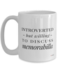Funny Mug Introverted But Willing To Discuss Memorabilia Coffee Cup 15oz White