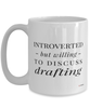 Funny Drafter Draughtsman Mug Introverted But Willing To Discuss Drafting Coffee Cup 15oz White