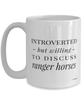 Funny Ranger Horse Mug Introverted But Willing To Discuss Ranger Horses Coffee Cup 15oz White