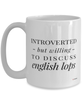 Funny Rabbit Mug Introverted But Willing To Discuss English Lops Coffee Cup 15oz White