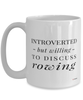 Funny Rower Mug Introverted But Willing To Discuss Rowing Coffee Cup 15oz White