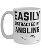 Funny Angling Mug Easily Distracted By Angling Coffee Cup 15oz White