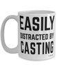 Funny Casting Sport Mug Easily Distracted By Casting Coffee Cup 15oz White