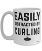 Funny Curling Mug Easily Distracted By Curling Coffee Cup 15oz White