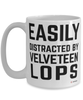 Funny Velveteen Lops Rabbit Mug Easily Distracted By Velveteen Lops Coffee Cup 15oz White