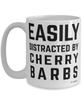 Funny Cherry Barbs Fish Mug Easily Distracted By Cherry Barbs Coffee Cup 15oz White