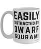 Funny Dwarf Gourami Mug Easily Distracted By Dwarf Gourami Coffee Cup 15oz White