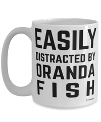 Funny Oranda Fish Mug Easily Distracted By Oranda Fish Coffee Cup 15oz White