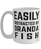 Funny Oranda Fish Mug Easily Distracted By Oranda Fish Coffee Cup 15oz White
