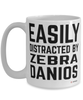 Funny Zebra Danios Fish Mug Easily Distracted By Zebra Danios Coffee Cup 15oz White