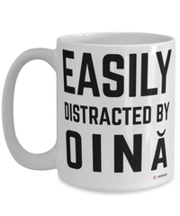 Funny Oina Mug Easily Distracted By Oina Coffee Cup 15oz White
