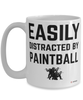 Funny Paintball Mug Easily Distracted By Paintball Coffee Cup 15oz White