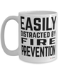 Funny Fire Inspector Mug Easily Distracted By Fire Prevention Coffee Cup 15oz White