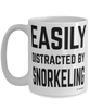 Funny Snorkeler Mug Easily Distracted By Snorkeling Coffee Cup 15oz White