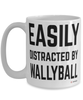 Funny Rebound Volleyball Mug Easily Distracted By Wallyball Coffee Cup 15oz White