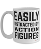 Funny Action Figures Mug Easily Distracted By Action Figures Coffee Cup 15oz White