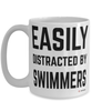 Funny Lifeguard Mug Easily Distracted By Swimmers Coffee Cup 15oz White