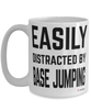 Funny Base Jumper Mug Easily Distracted By Base Jumping Coffee Cup 15oz White