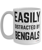 Funny Bengal Cat Mug Easily Distracted By Bengals Coffee Cup 15oz White