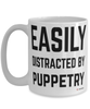 Funny Puppeteer Mug Easily Distracted By Puppetry Coffee Cup 15oz White