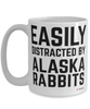 Funny Alaska Rabbit Mug Easily Distracted By Alaska Rabbits Coffee Cup 15oz White