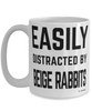 Funny Beige Rabbit Mug Easily Distracted By Beige Rabbits Coffee Cup 15oz White